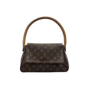 Louis Vuitton Monogram Looping Shoulder Bag Brown